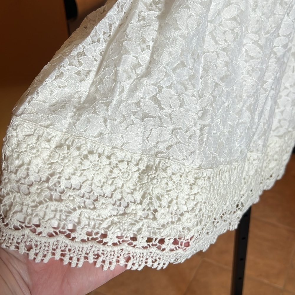 NWT Soft Surroundings Limoges Lace Off Shoulder Ivory Crochet Blouse Size Large - Picture 4 of 9